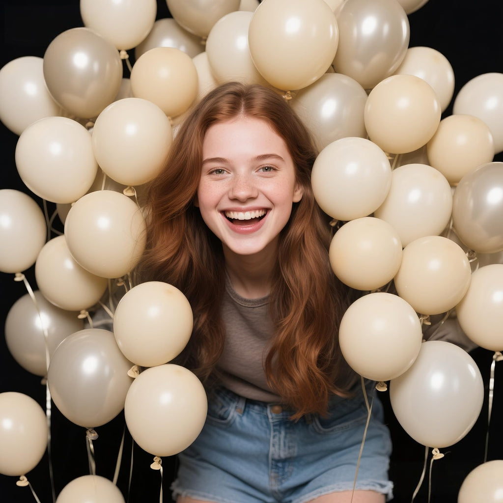 KAWKALSH 200pcs Sand White Balloons 5 Inch – Latex Party Balloons for Arch Garlands
