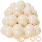 KAWKALSH Sand White Balloons 12in - 110ct Latex for Weddings & Events