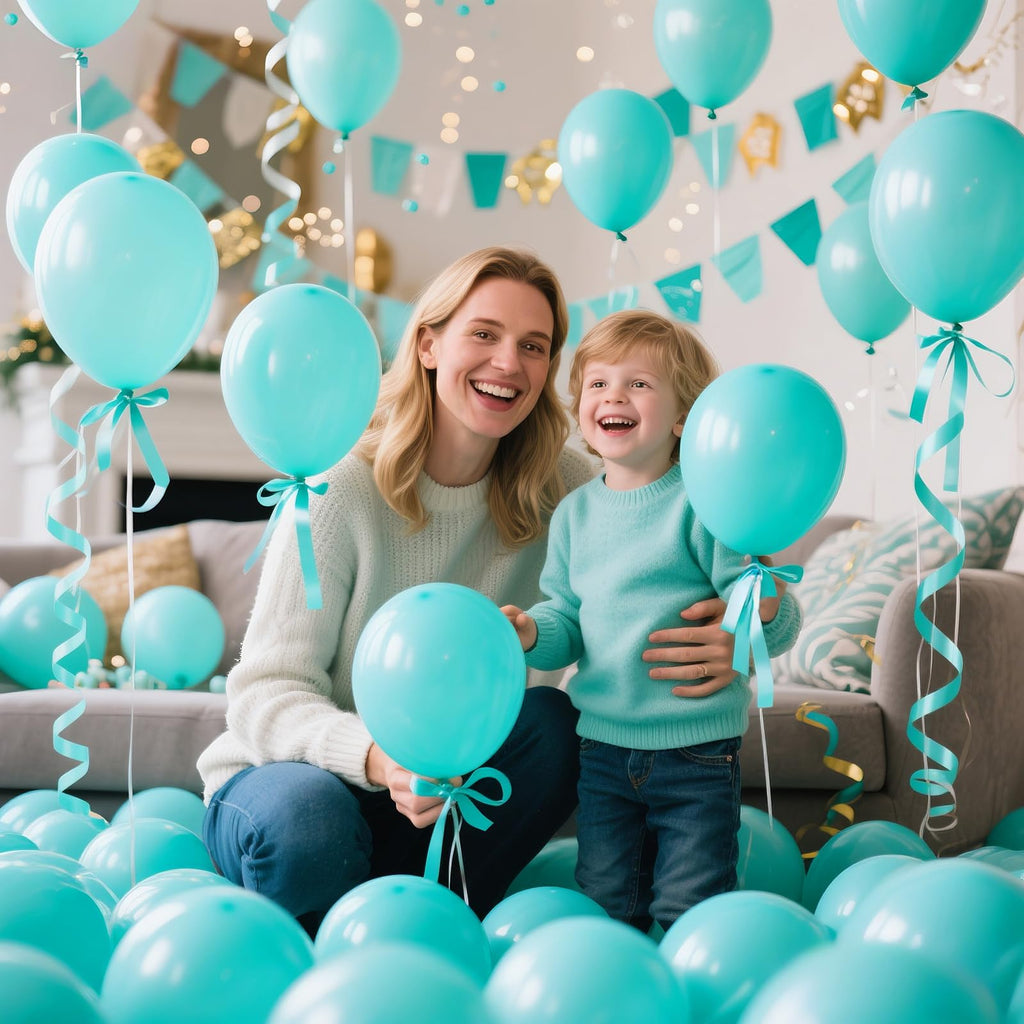 KAWKALSH 200pcs Teal Blue Balloons 5 Inch – Mini Latex Party Balloons for Arch Garlands, Birthday, Baby Shower & Wedding