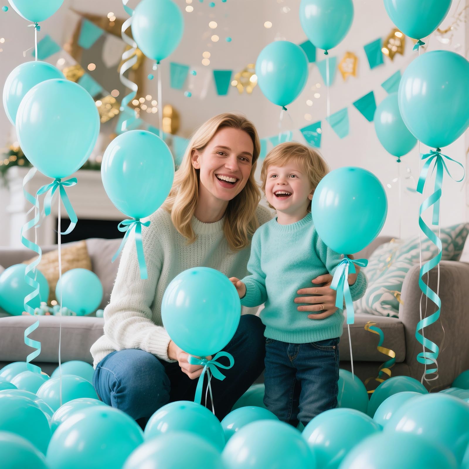 KAWKALSH 200pcs Teal Blue Balloons 5 Inch – Mini Latex Party Balloons for Arch Garlands, Birthday, Baby Shower & Wedding
