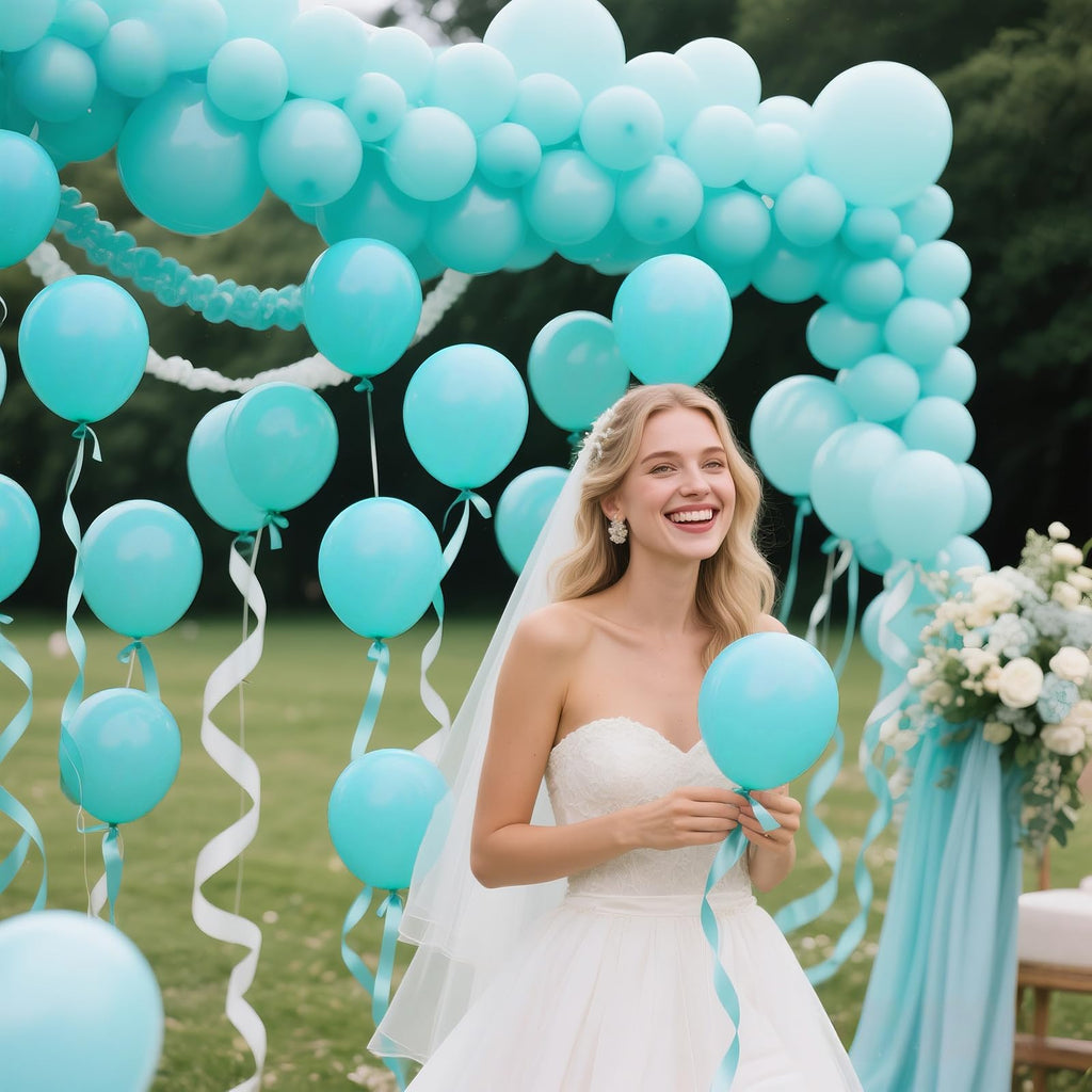 KAWKALSH 200pcs Teal Blue Balloons 5 Inch – Mini Latex Party Balloons for Arch Garlands, Birthday, Baby Shower & Wedding