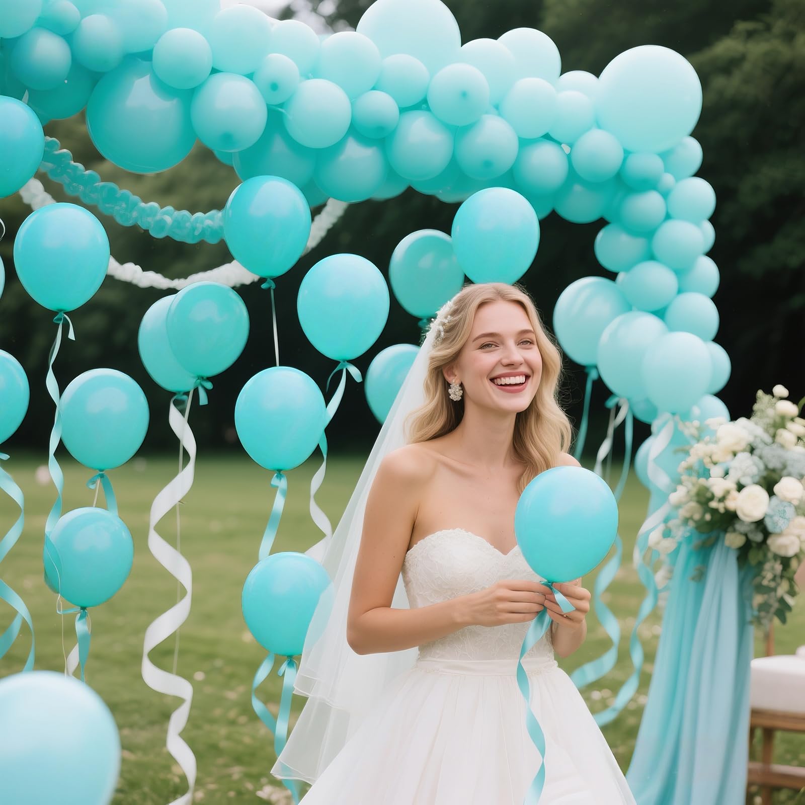 KAWKALSH 200pcs Teal Blue Balloons 5 Inch – Mini Latex Party Balloons for Arch Garlands, Birthday, Baby Shower & Wedding