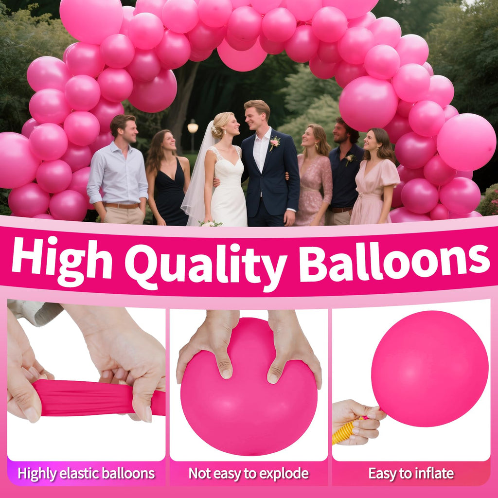 KAWKALSH Hot Pink 110-Count 12in Latex Balloons – Party Decor
