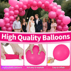 KAWKALSH Hot Pink 110-Count 12in Latex Balloons – Party Decor