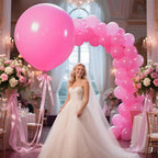 KAWKALSH Pink 36-Inch Giant Matte Balloons – 9-Pack for Baby Shower, Weddings, and Party Decor