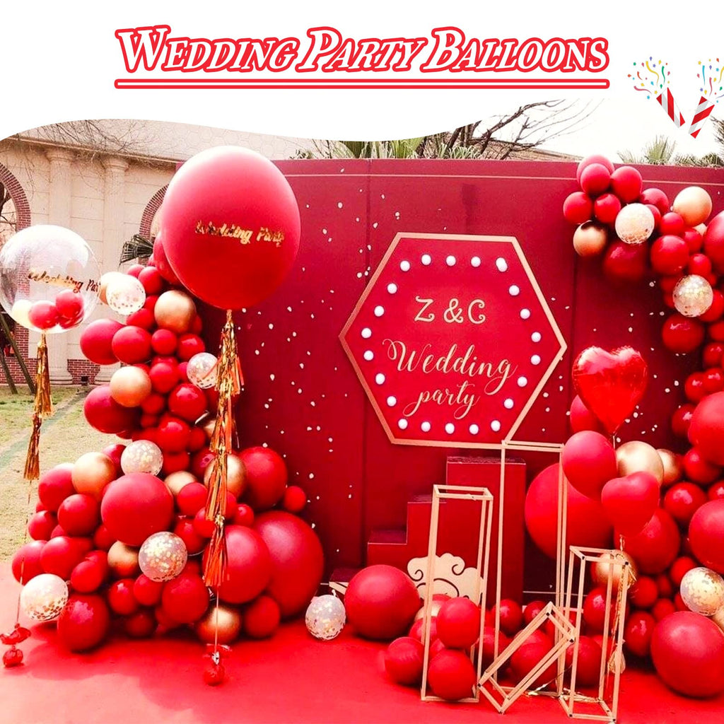 KAWKALSH Red Balloon Arch Kit 111Pcs – 18/12/5 Inch Latex Balloons for Birthday, Graduation & Party Decor