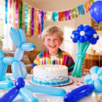 KAWKALSH 260 Blue Long Balloons – Thick, Durable Skinny Latex for Animal Twisting (100 pcs)