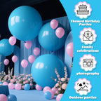 KAWKALSH Light Blue 36-Inch Giant Balloons - 9-Piece Jumbo Sky Aqua Party Decorations