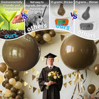 KAWKALSH Brown Balloons – 9-Pack, 36-Inch Matte Latex, Giant Boho Decor for Weddings & Events