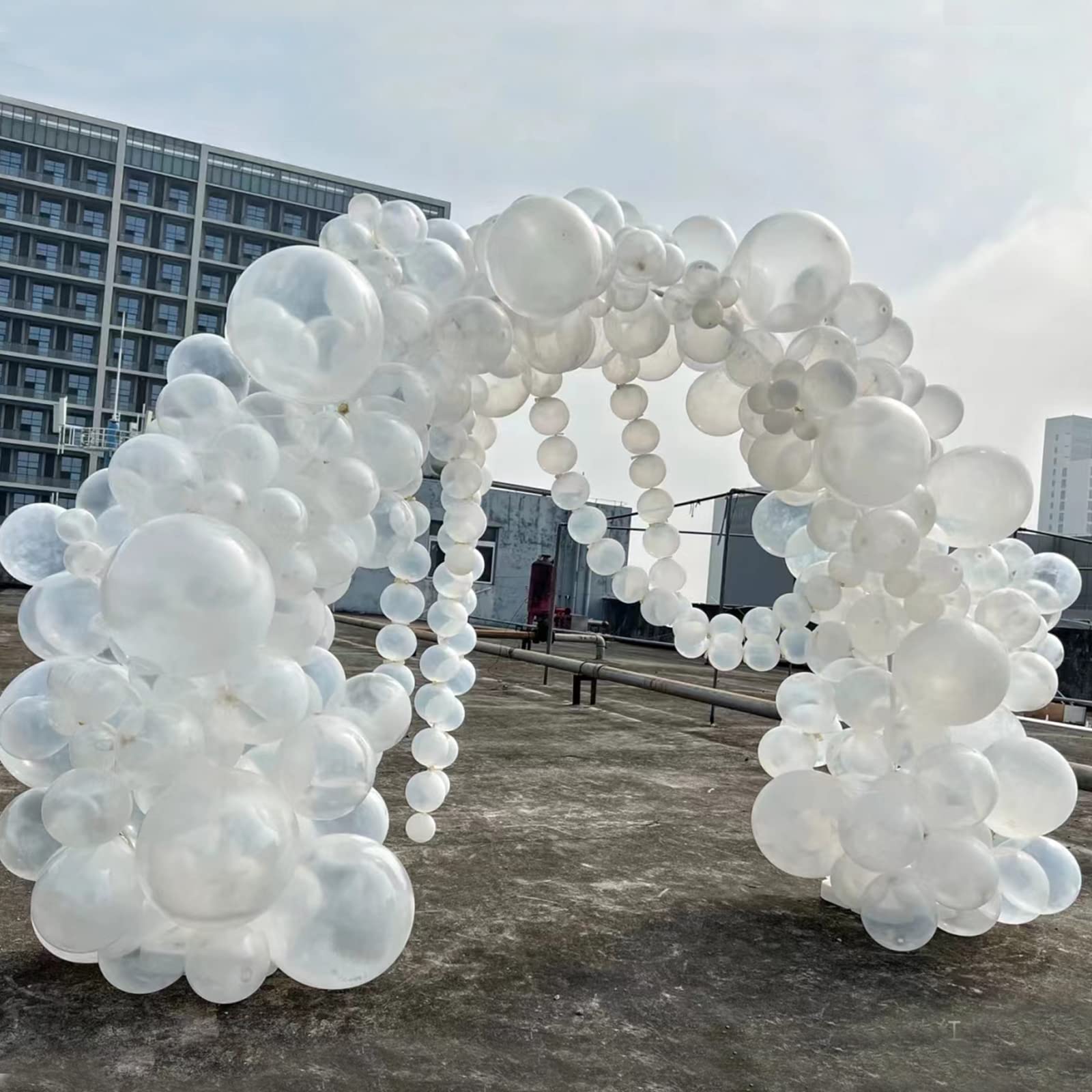 KAWKALSH 200-Pack Clear 5-Inch Latex Balloons for Party Garlands & Arches