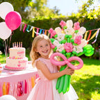 KAWKALSH 260 Green Long Balloons – Thickened Skinny Latex for Balloon Animals & Garlands | 100 pcs