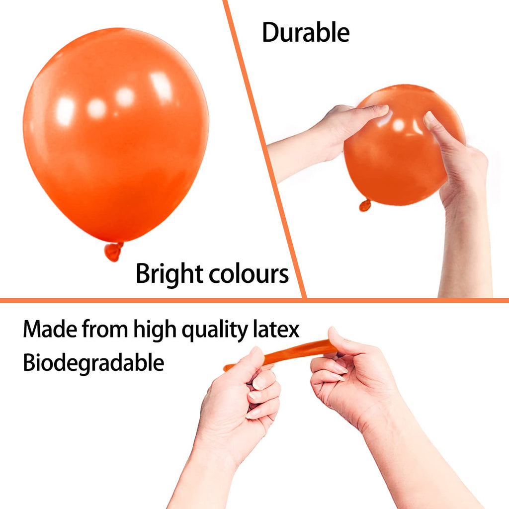 KAWKALSH 200pcs Orange Balloons - 5-Inch Mini Latex Party Decor for Birthday & Baby Shower