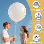 KAWKALSH White Giant Balloons – 32 Pack, 18 Inch | Heavy-Duty Latex for Birthday, Wedding, Baby Shower