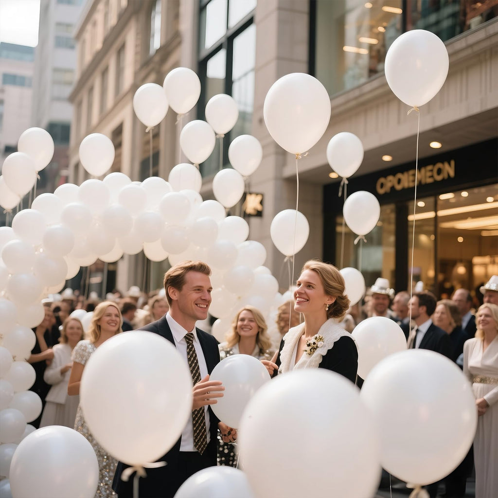 KAWKALSH White Balloon 110pcs – 12-Inch Thickened Latex Balloons for Weddings & Parties