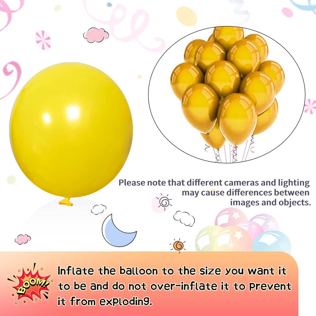 KAWKALSH Yellow Balloon Arch Kit – 111Pcs Latex Balloons for Birthday, Baby Shower, Wedding & More