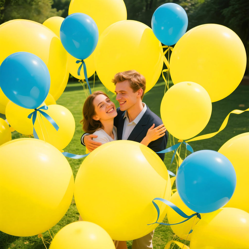 KAWKALSH Yellow Giant Balloons – 32pcs, 18in Heavy-Duty Latex for Party Decor