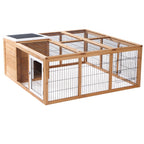 PawHut Rabbit Hutch Outdoor, Guinea Pig House, Bunny Run Cage with Openable Top for 1–2 Rabbits, Yellow
