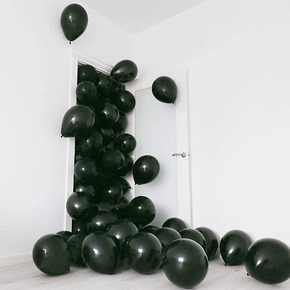 KBZVNAF Black Matte Latex Balloons – 50 Pack, 12in, Helium Ready for Weddings & Parties