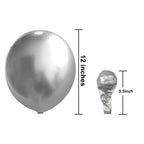 KBZVNAF Silver Metallic Chrome Latex Balloons – 50 Pack, 12-Inch Round Helium Balloons for Birthday, Wedding & Celebration Decor