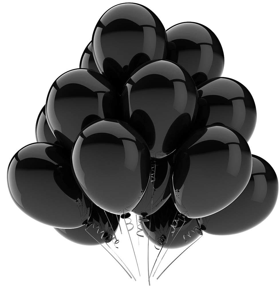 KBZVNAF Black Matte Latex Balloons – 50 Pack, 12in, Helium Ready for Weddings & Parties