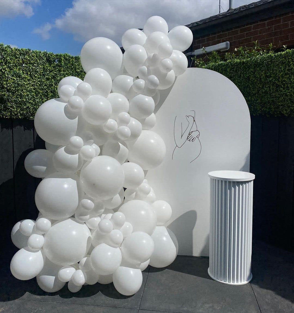 KBZVNAF White Latex Balloons - 50 Pack, 12-Inch Matte White Balloons for Weddings, Birthdays & Events