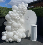 KBZVNAF White Latex Balloons - 50 Pack, 12-Inch Matte White Balloons for Weddings, Birthdays & Events