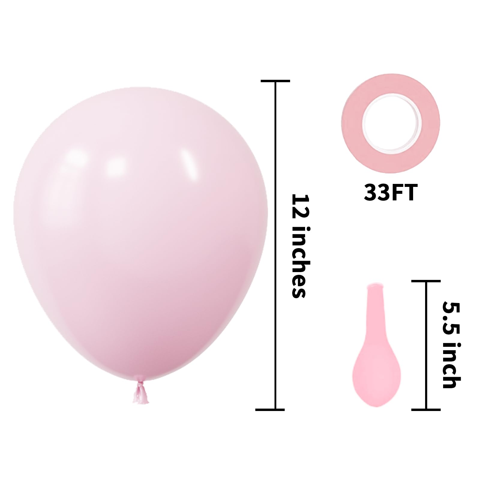 KBZVNAF Pastel Pink Latex Balloons – 50 Pack, 12-Inch Matte Baby Pink Party Decor