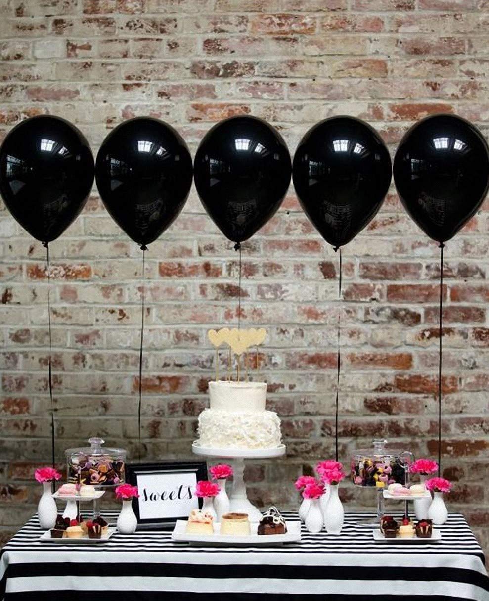 KBZVNAF Black Matte Latex Balloons – 50 Pack, 12in, Helium Ready for Weddings & Parties