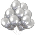 KBZVNAF Silver Metallic Chrome Latex Balloons – 50 Pack, 12-Inch Round Helium Balloons for Birthday, Wedding & Celebration Decor