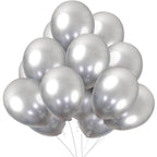 KBZVNAF Silver Metallic Chrome Latex Balloons – 50 Pack, 12-Inch Round Helium Balloons for Birthday, Wedding & Celebration Decor