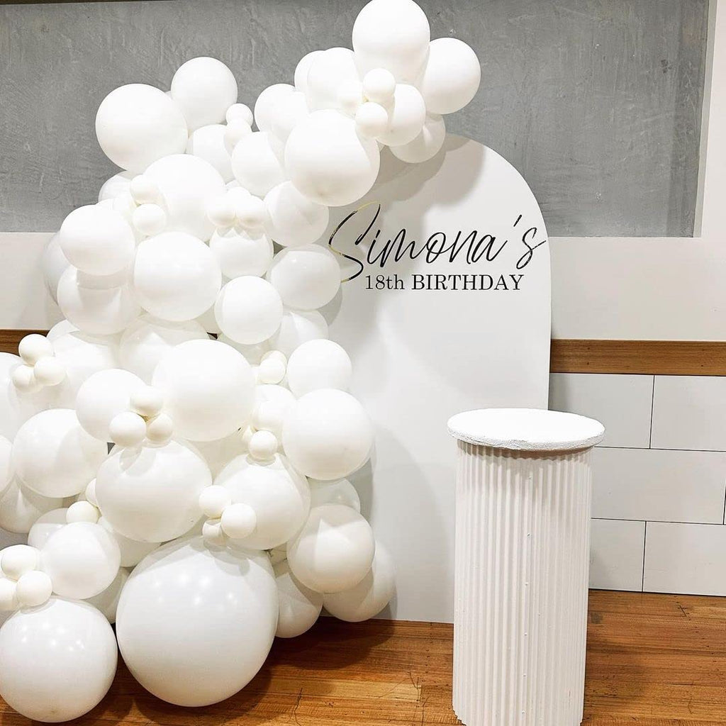 KBZVNAF White Latex Balloons - 50 Pack, 12-Inch Matte White Balloons for Weddings, Birthdays & Events