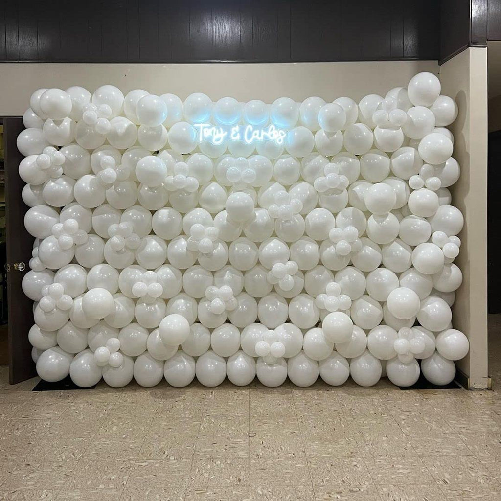 KBZVNAF White Latex Balloons - 50 Pack, 12-Inch Matte White Balloons for Weddings, Birthdays & Events