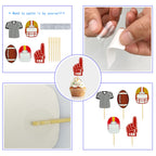 KDPATFAV 21Pcs Football Cake Topper Set – Acrylic Happy Birthday Toppers & Sports-Themed Cupcake Picks