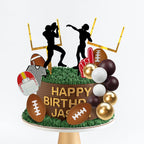 KDPATFAV 21Pcs Football Cake Topper Set – Acrylic Happy Birthday Toppers & Sports-Themed Cupcake Picks