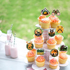 Keaziu 36Pcs Hunting Birthday Cupcake Toppers – Deer, Gun, Forest Theme Party Decor