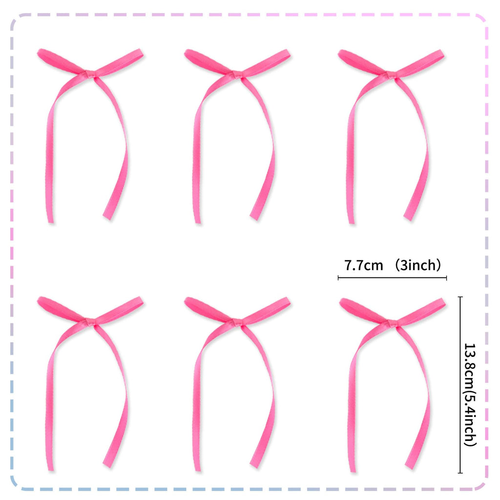 Keaziu 20 Pack Pink Bow Cupcake Toppers – Rosy Ribbon Bows for Birthday, Baby Showers, Weddings