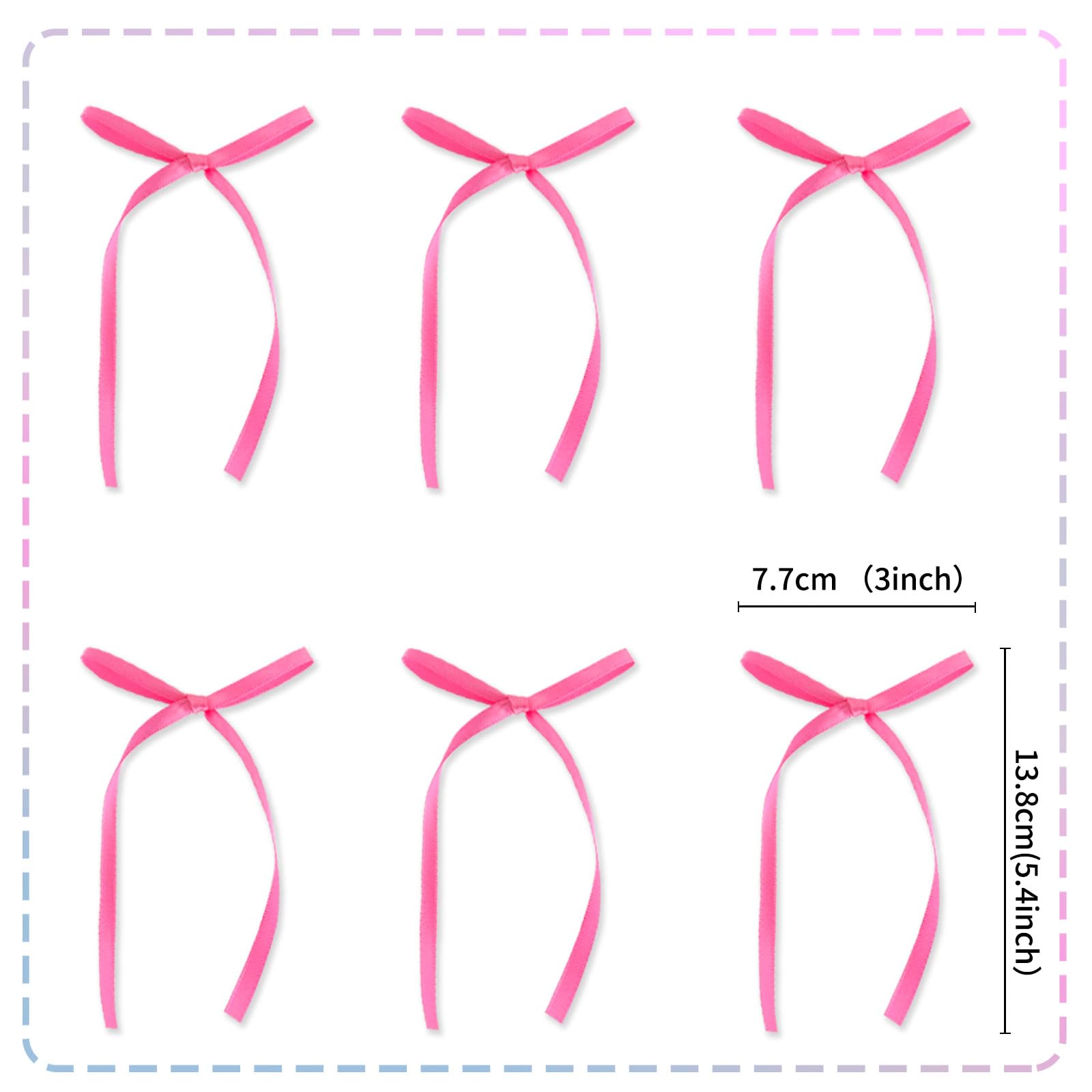 Keaziu 20 Pack Pink Bow Cupcake Toppers – Rosy Ribbon Bows for Birthday, Baby Showers, Weddings