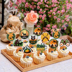 Keaziu 36Pcs Hunting Birthday Cupcake Toppers – Deer, Gun, Forest Theme Party Decor