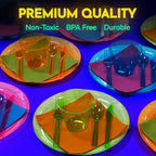 Kedudes Neon Glow Party Supplies — Serves 32, Plates, Cups, Napkins & Utensils