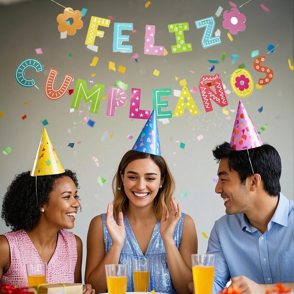 KEEGONU Feliz Cumpleaños Banner | Spanish Birthday Party Decoration
