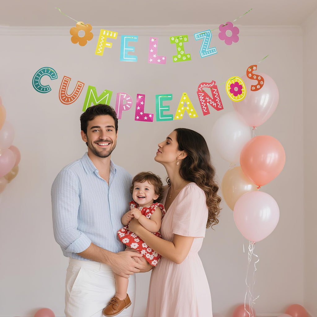 KEEGONU Feliz Cumpleaños Banner | Spanish Birthday Party Decoration