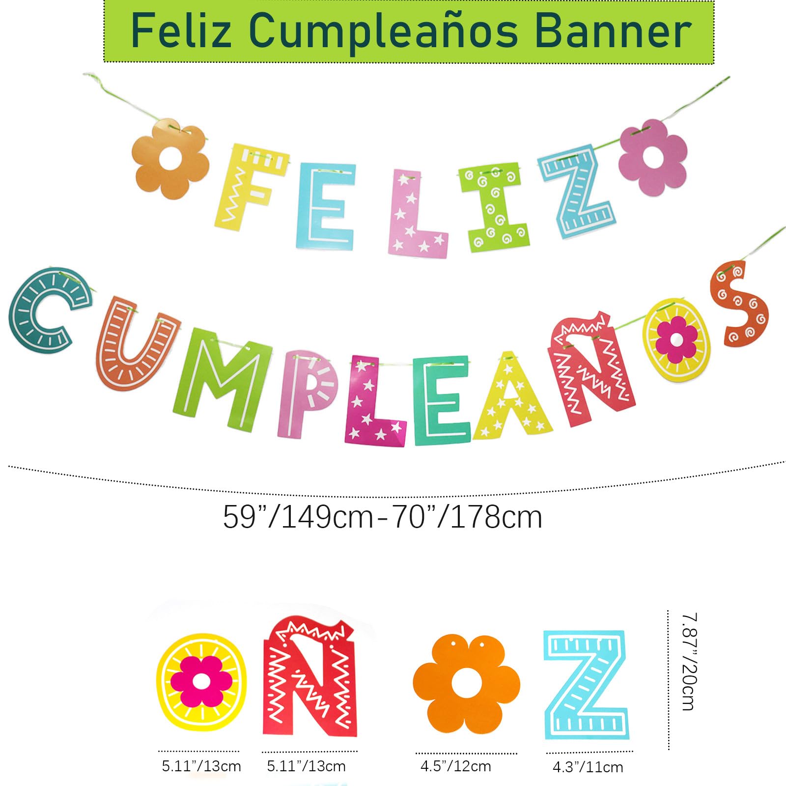 KEEGONU Feliz Cumpleaños Banner | Spanish Birthday Party Decoration