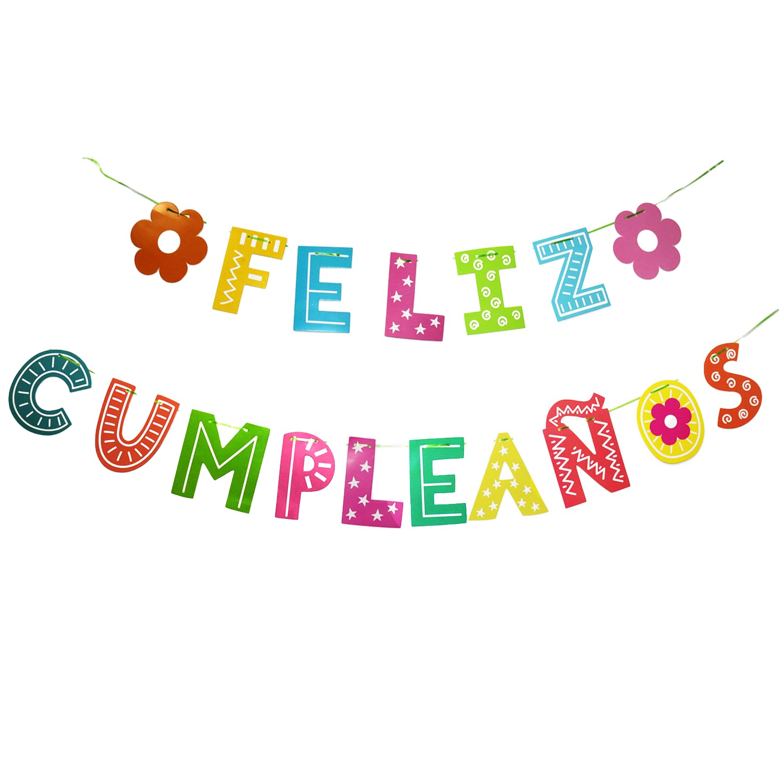 KEEGONU Feliz Cumpleaños Banner | Spanish Birthday Party Decoration