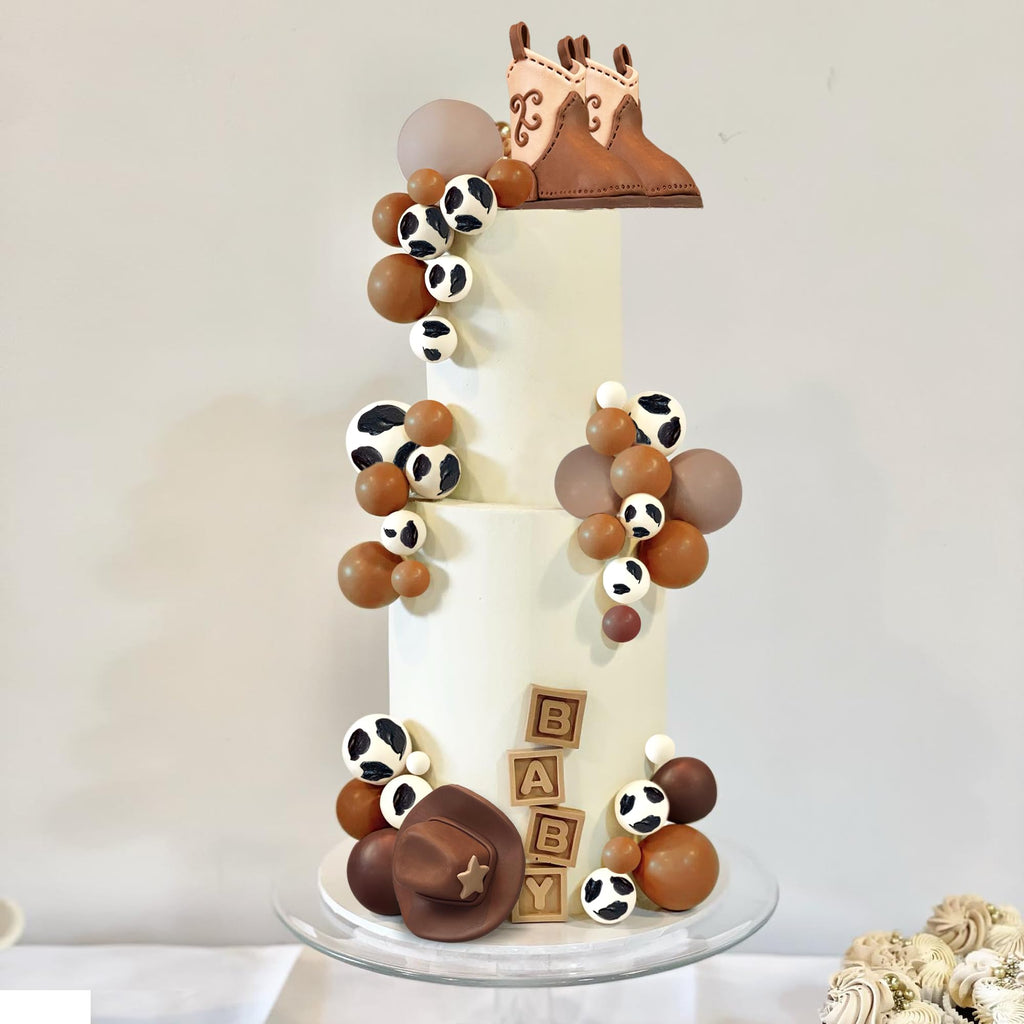 KEEPARTY 28Pcs Cowboy Cake Toppers — Hat & Boot Decorations for Western Parties