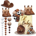 KEEPARTY 28Pcs Cowboy Cake Toppers — Hat & Boot Decorations for Western Parties