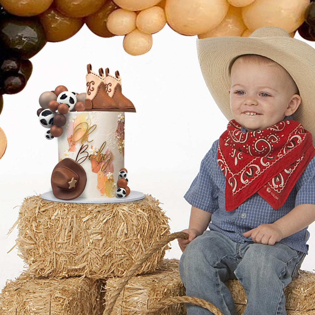 KEEPARTY 28Pcs Cowboy Cake Toppers — Hat & Boot Decorations for Western Parties