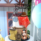 KEEPARTY Cowboy Hat & Boot Cake Toppers — Western Theme Party Decor (Brown)