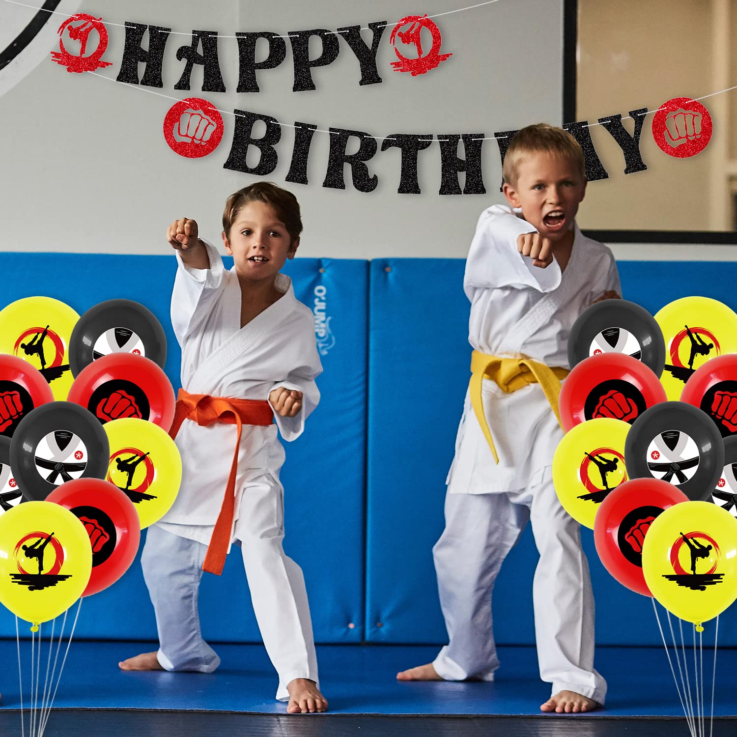 KEFAN Karate Sports Party Supplies – Taekwondo Birthday Banners, Cake Toppers & Balloons