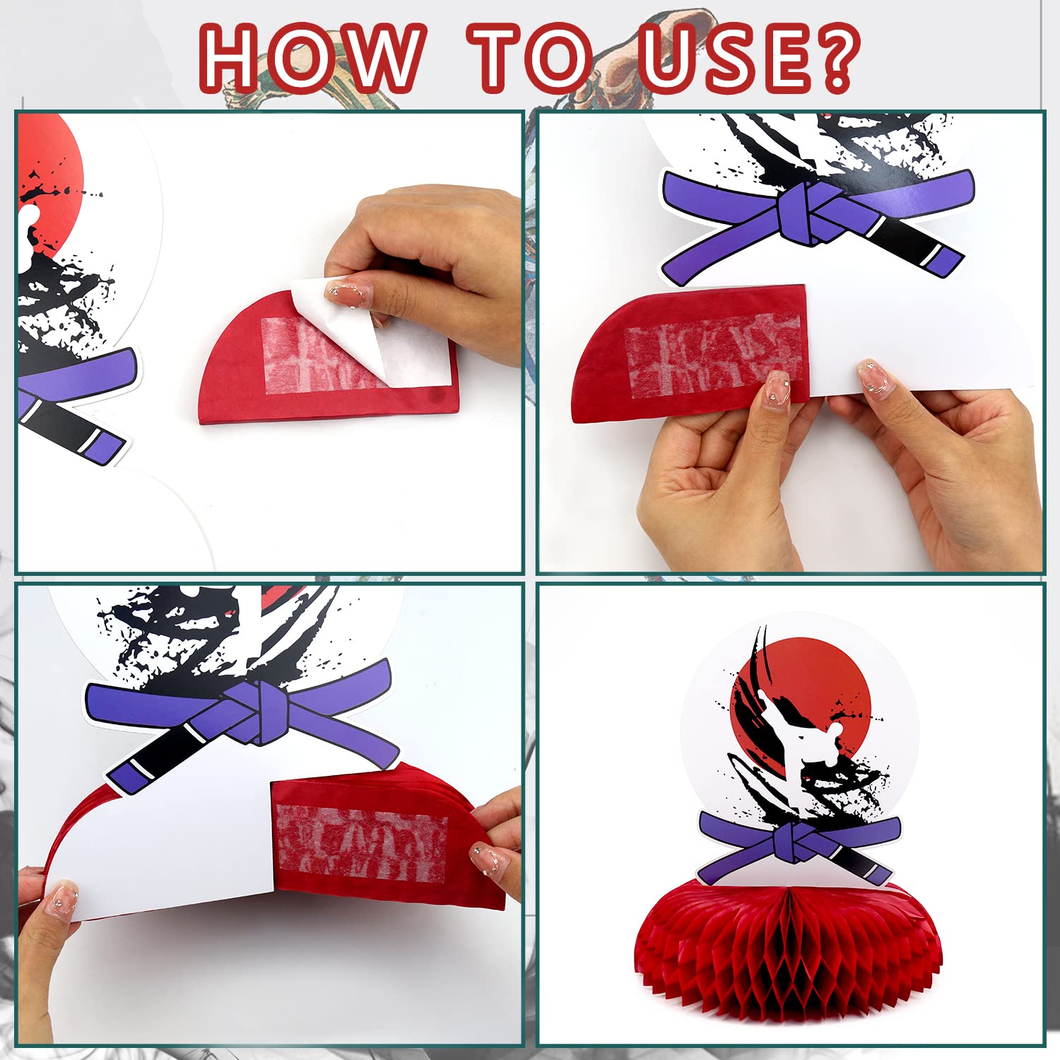 KEFAN Karate Sports Party Supplies – Taekwondo Birthday Banners, Cake Toppers & Balloons