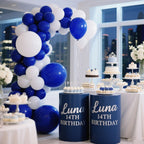 K.E.J Royal Blue Balloon Arch Kit – 145pcs Latex Balloons (18, 12, 10, 5 Inch) for Party Decoration